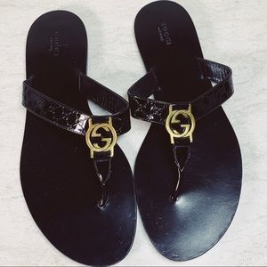 GG Microguccissima Patent Leather 42 sandals US 12